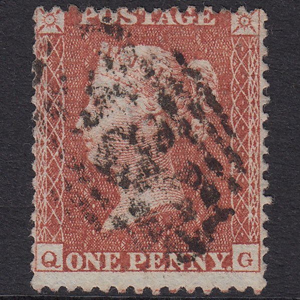 GB QV 1855 1d Red-Brown Plate 1 SG24-C3(1) QG FU