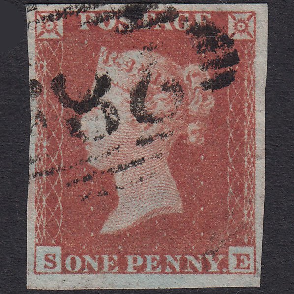 GB QV 1841 1d Red-Brown Plate 168 SG8-B2(1) SE FU 4 Margins Kilrush 285