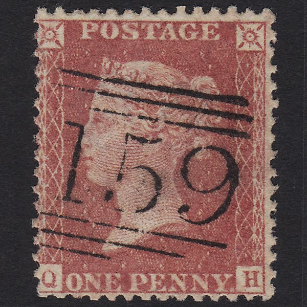 GB QV 1857 1d Rose-red (Plate 67) SG40-C10(1) QH GU Glasgow 159