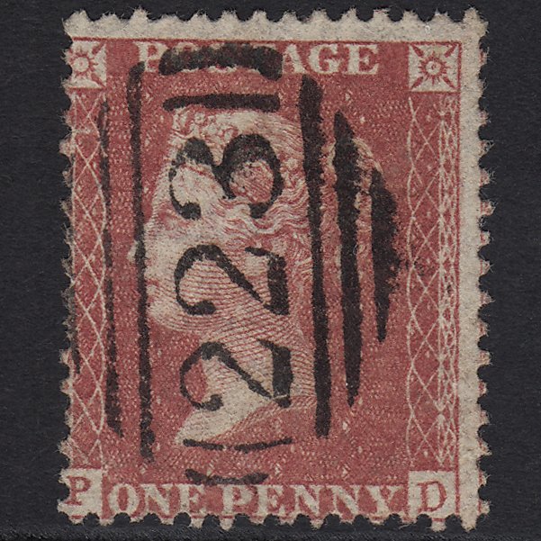 GB QV 1857 1d Rose-red (Plate 47) SG40-C10(1) PD FU Coventry 223