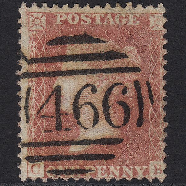 GB QV 1857 1d Rose-red (Plate 44) SG40-C10(1) CB FU Liverpool 466 Spoon