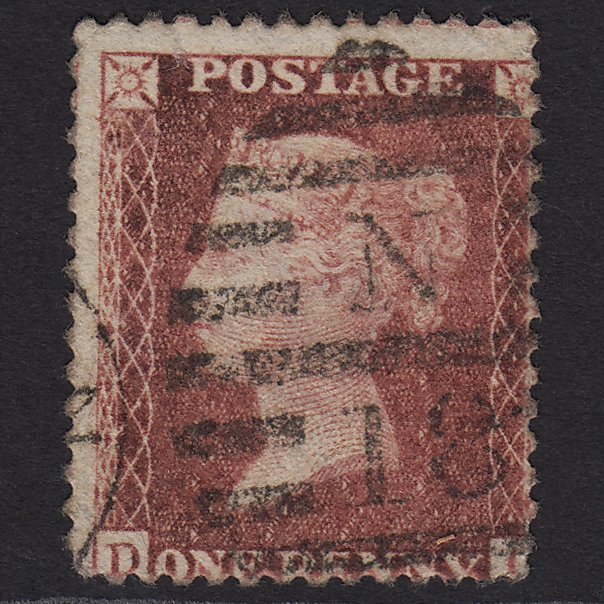 GB QV 1857 1d Deep Rose-red SG41-C10(4) DC GU London D&S N18
