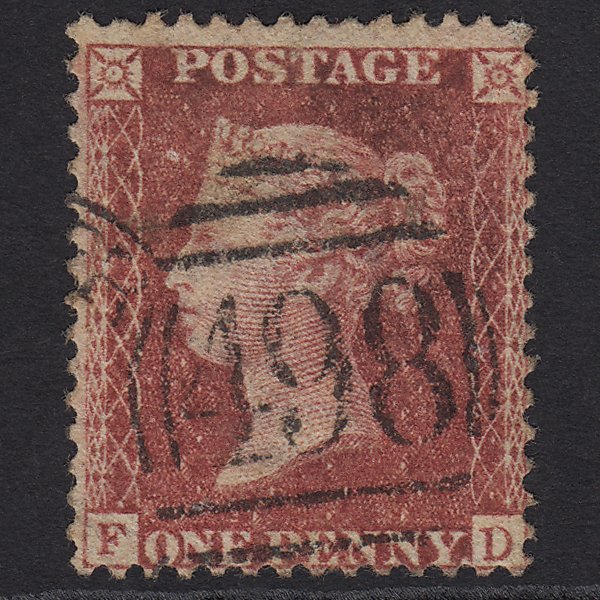 GB QV 1857 1d Rose-red (Plate 46) SG40-C10(1) FD FU Manchester 498 Spoon