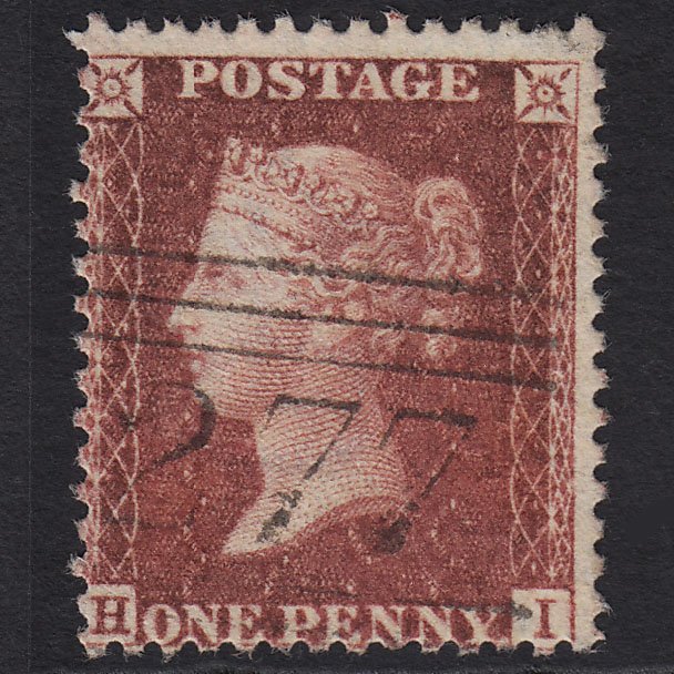 GB QV 1857 1d Deep Rose-red (Plate 41) SG41-C10(4) HI FU Paisley 277