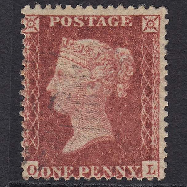 GB QV 1857 1d Deep Rose-red (Plate 34) SG41-C10(4) OL FU Light Cancel
