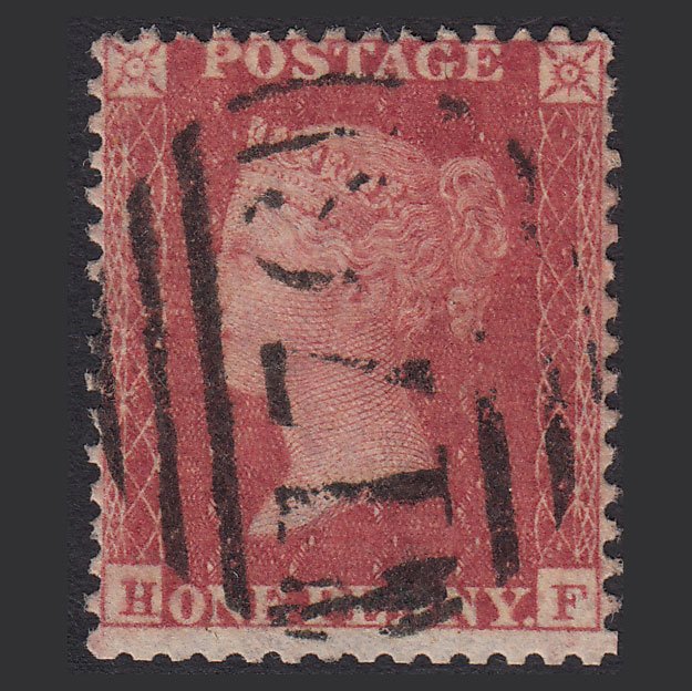 GB QV 1861 1d Rose-red Plate R15 SGC13(1) HF GU Chelmsford 176