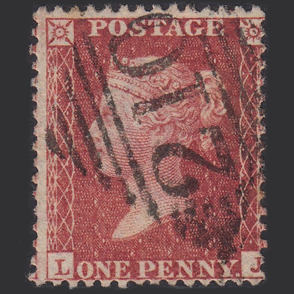 GB QV 1857 1d Deep Rose-red (Plate 36) SG41-C10(4) LJ FU Enfield 210 Misperf