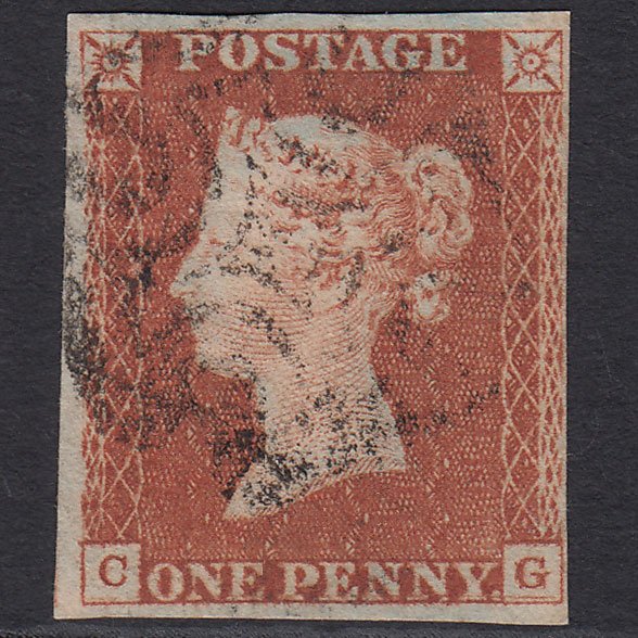 GB QV 1841 1d Red-brown (Plate 19) SG8-B1(1) GUideline CG FU 4 Margins MX