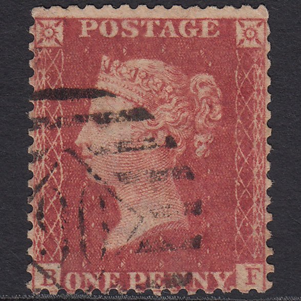 GB QV 1857 1d (Plate 62) SG40-C10(1) Constant Variety BF GU London IS 90