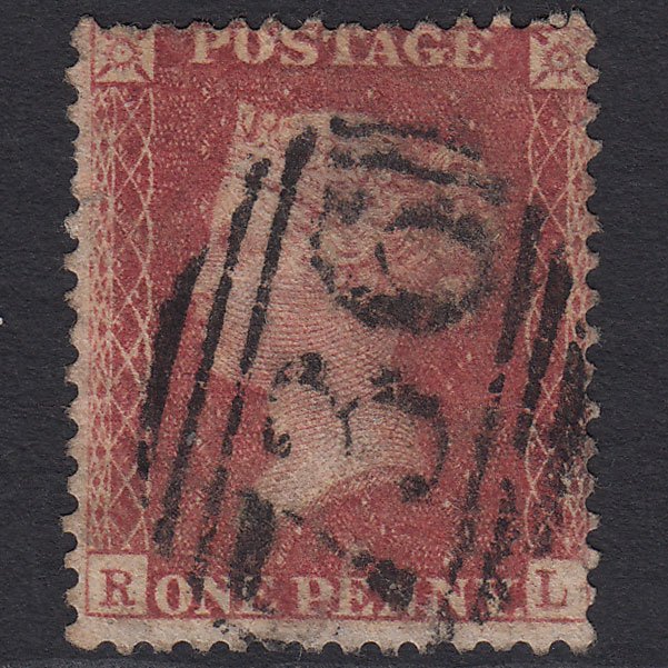 GB QV 1857 1d Rose-red (Plate 55) SG40-C10(1) RL GU Stockton 736
