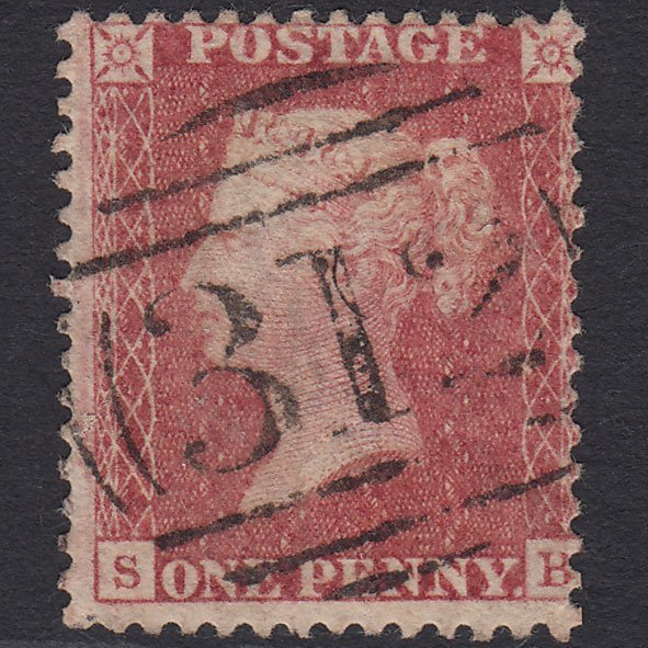 GB QV 1857 1d Rose-red (Plate 34) SG40-C10(1) SB FU Gloucester 312