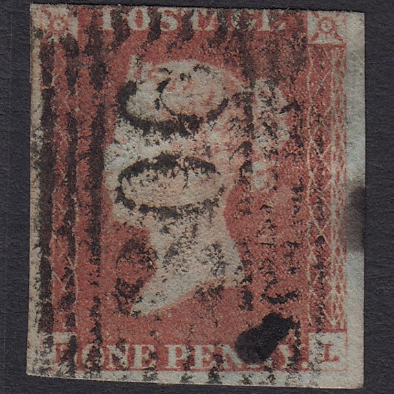 GB QV 1841 1d Red-brown (Plate 80) SG8-B1(1) BL GU 3m South Queensferry 306