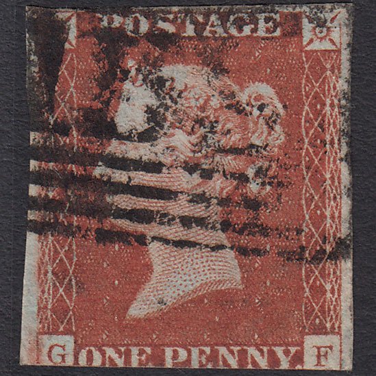GB QV 1841 1d Red-brown (Plate 58) SG8-B1(1) GF GU 3 Margins Glasgow 159