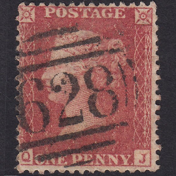 GB QV 1857 1d Rose-red (Plate 56) SG40-C10(1) QJ GU Preston 628