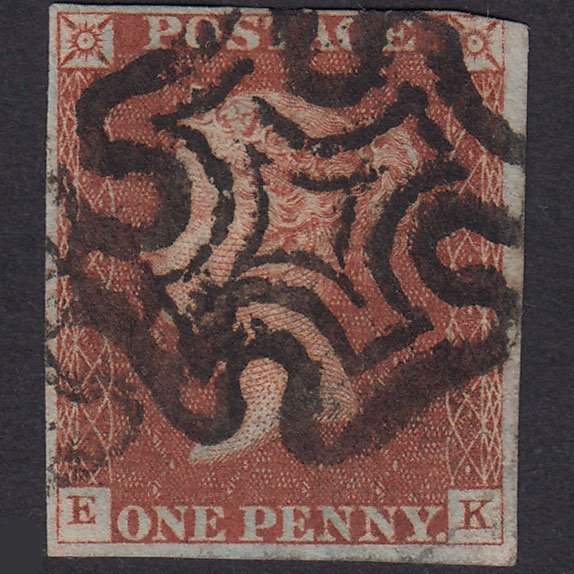 GB QV 1841 1d Red-Brown Plate 31 SG8-B1(1) EK FU Nr 4 Margins MX