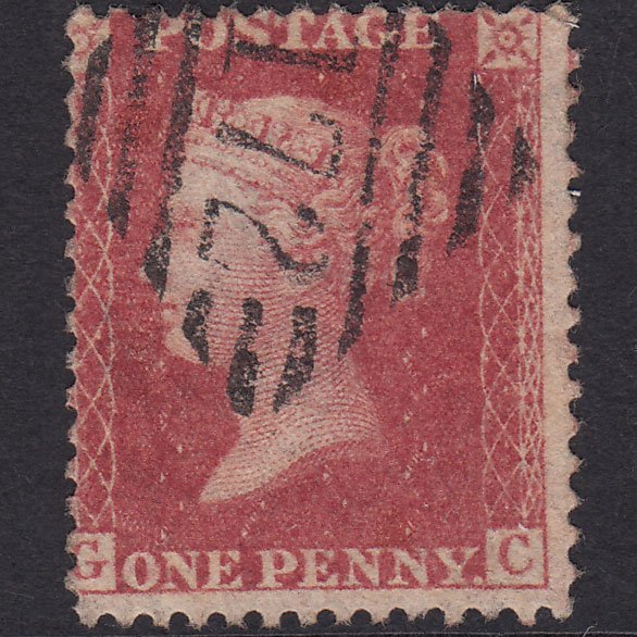 GB QV 1863 1d Rose-Red Plate 50 SG42-C12(1) GC FU Derry 172