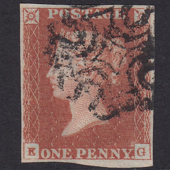 GB QV 1841 1d Plate 22 SG8-B1(1) EG FU Missing Imprimatur 4 Margins MX