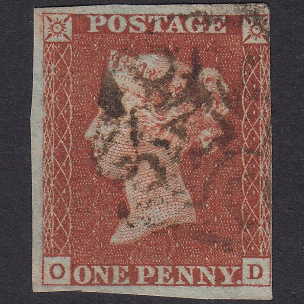 GB QV 1841 1d Red-Brown Plate 30 SG8-B1(1) OD GU 3 Margins Maltese Cross