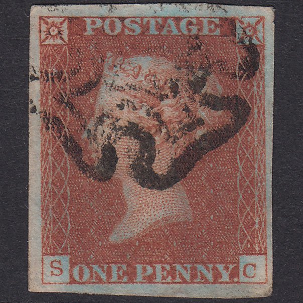 GB QV 1841 1d Red-Brown Plate 36 SG8-B1(1) SC FU 4 Good Margins MX