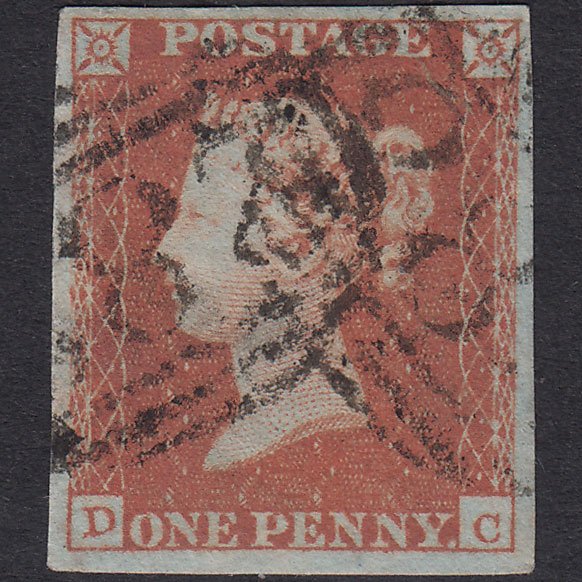 GB QV 1841 1d Red-Brown Plate 95 SG8-B1(1) DC FU 4 Good Margins