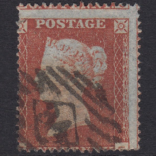 GB QV 1854 1d Red-Brown SG17-C1(1) GU London IS 34 Misperf