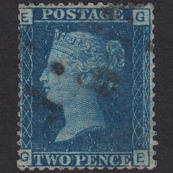 GB QV 1869 2d Blue Plate 15 SG46-G3 GE GU Light Cancel