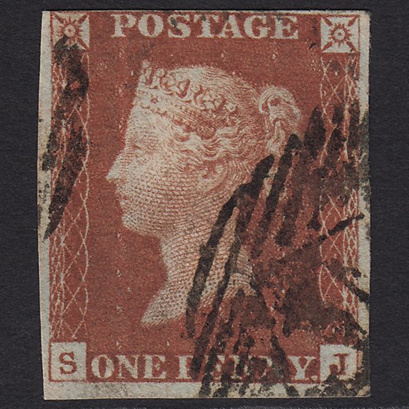 GB QV 1855 1d (Plate 13) SGC6(1) Ivory Head GD-HD FU Pair London IS 18