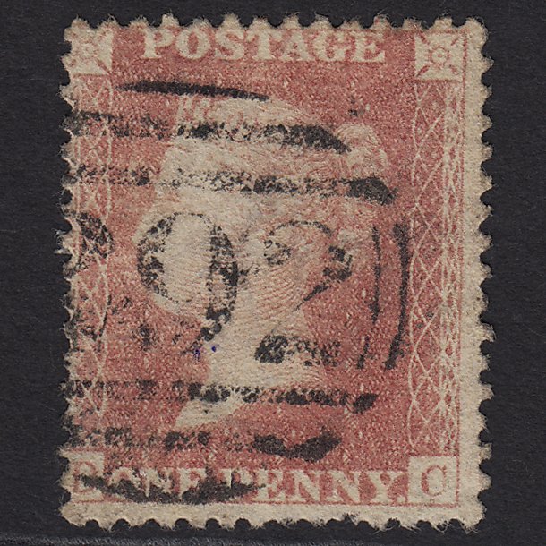 GB QV 1857 1d Pale Rose (Plate 44) SG39-C10(3) DC GU Farnham 292