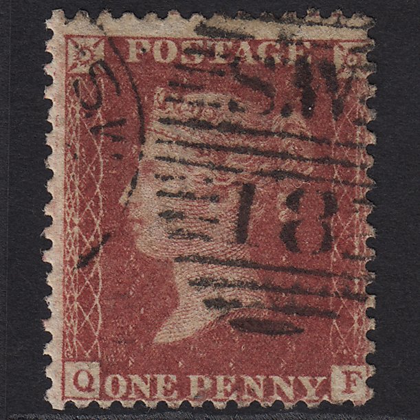 GB QV 1857 1d Rose-red (Plate 55) SG40-C10(1) QF FU London D&S SW18