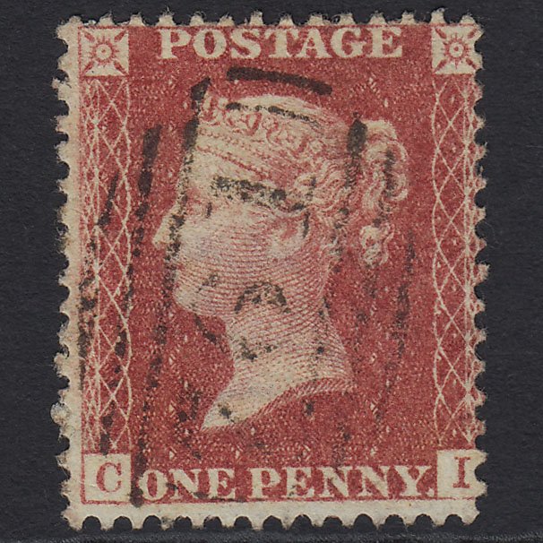 GB QV 1857 1d Rose-red (Plate 34) SG40-C10(1) CI VFU Sunderland 761