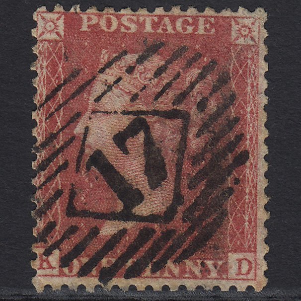 GB QV 1857 1d Rose-red (Plate 55) SG40-C10(1) KD GU London IS 17
