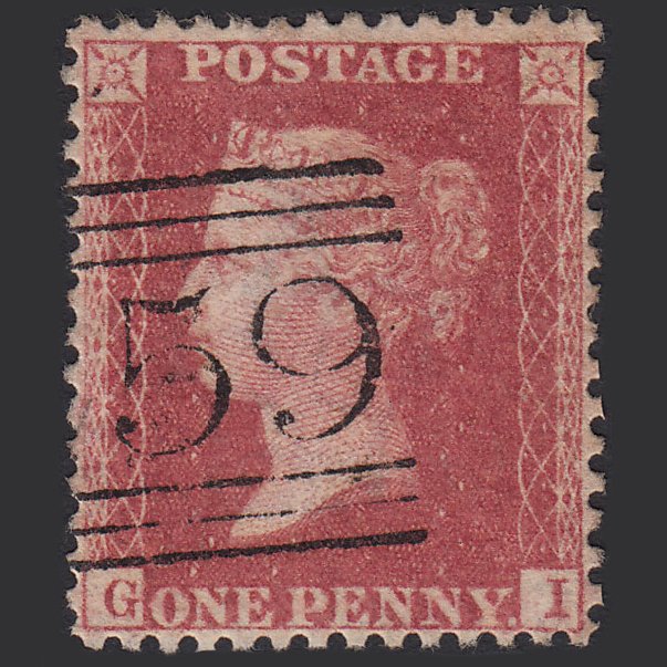 GB QV 1857 1d (Plate 60) SG40-C10(1) GI FU Glasgow 159 Very Well Centred