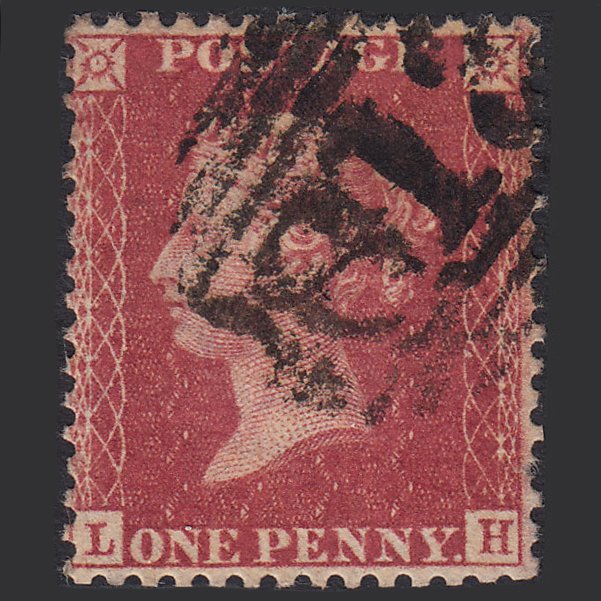GB QV 1857 1d Deep Rose-red (Plate 27) SG41-C10(4) LH GU