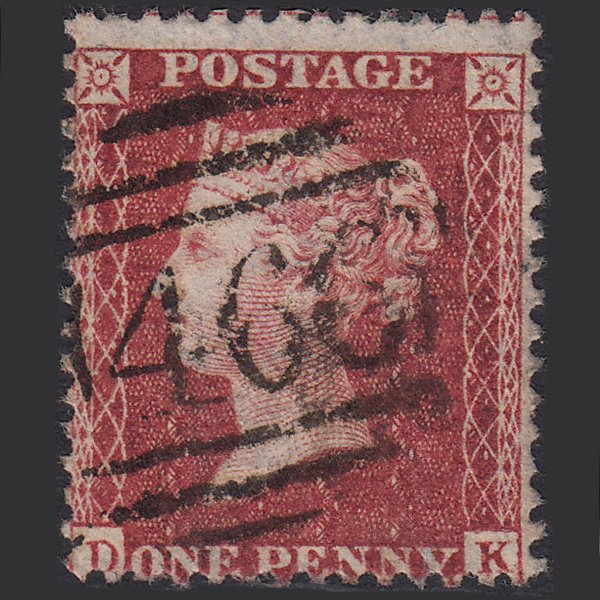 GB QV 1857 1d (Plate 46) SG41-C10(4) DK FU Liverpool 466 Spoon Misperf