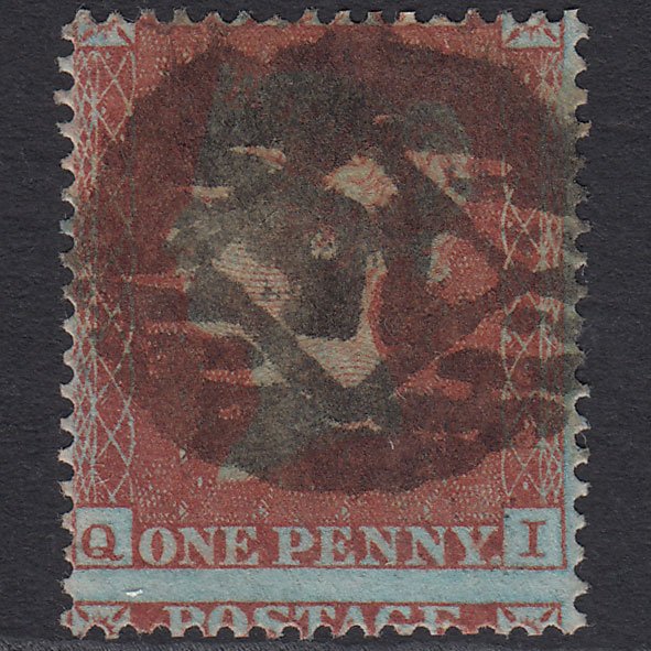 GB QV 1854 1d Red-brown (Plate 166) SG17-C1(1) QI GU Large Misperf