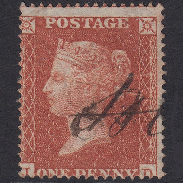 GB QV 1855 1d Red-brown (Plate 7) SG21-C4(1) JD GU Manuscript Cancel