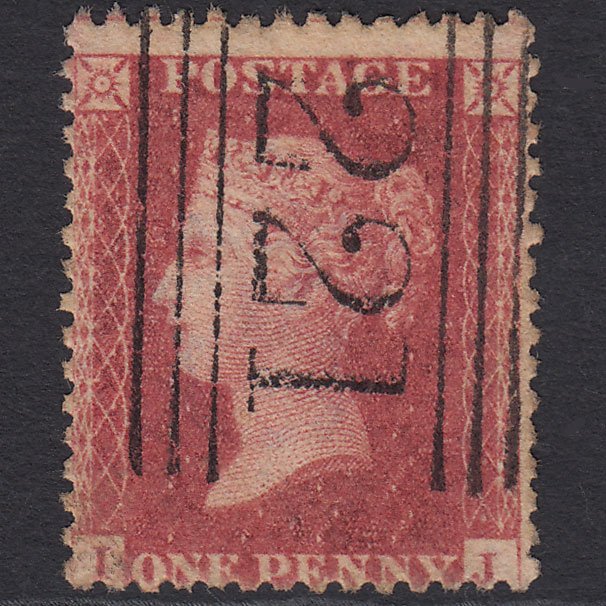 GB QV 1857 1d Rose-red Plate R17 SG40-C10(1) IJ FU Leith 221 Misperf