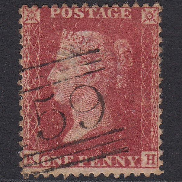 GB QV 1857 1d Rose-red (Plate 55) SG40-C10(1) KH GU Glasgow 159