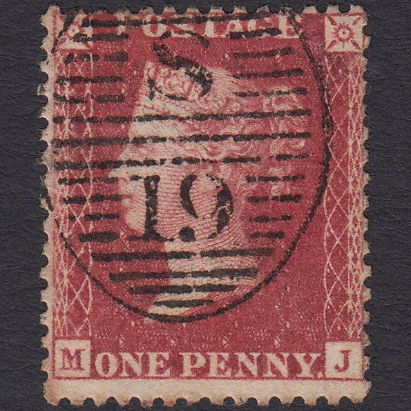 GB QV 1857 1d (Plate 59) SG41-C10(4) MJ GU London D&S S19 Misperf