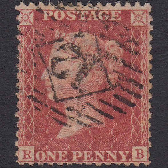 GB QV 1857 1d Rose-red (Plate 34) SG40-C10(1) RB GU London IS 12
