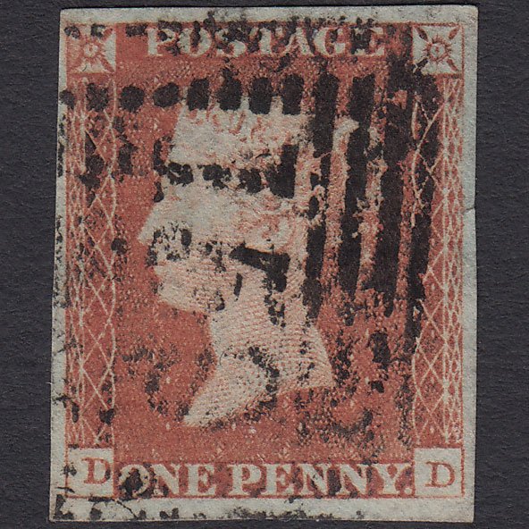 GB QV 1841 1d Red-brown (Plate 76) SG8-B1(1) DD FU 4 Margins Glasgow 159