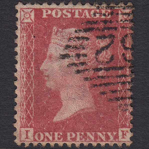 GB QV 1857 1d Rose-red (Plate 34) SG40-C10(1) IF GU Belfast 62
