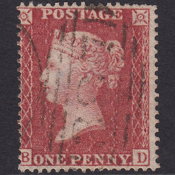 GB QV 1857 1d Rose-red (Plate 45) SG36-C11 BD GU Huddersfield 387