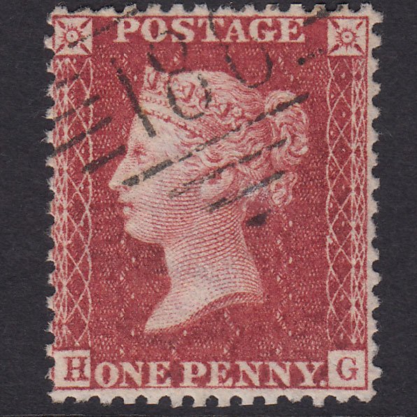 GB QV 1857 1d Plate 45 SG41-C10(4) HG VFU Dublin 186 Well Centred