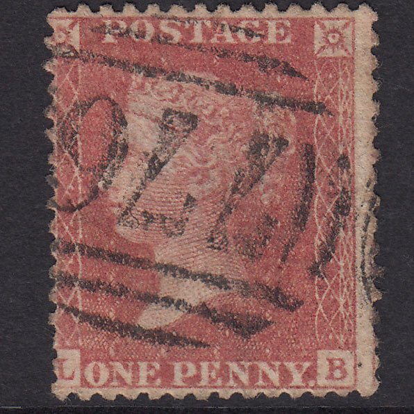 GB QV 1857 1d Pale Rose Plate 52 SG39-C10(3) LB FU Taunton 776