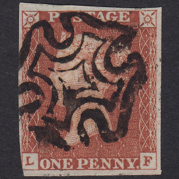 GB QV 1841 1d Red-Brown Plate 31 SG8-B1(1) LF FU Nr 4 Margins MX
