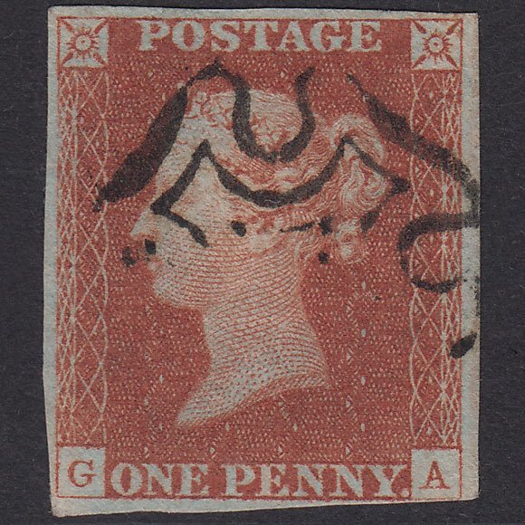 GB QV 1841 1d Red-Brown Plate 35 SG8-B1(1) GA FU Nr 4 Margins MX