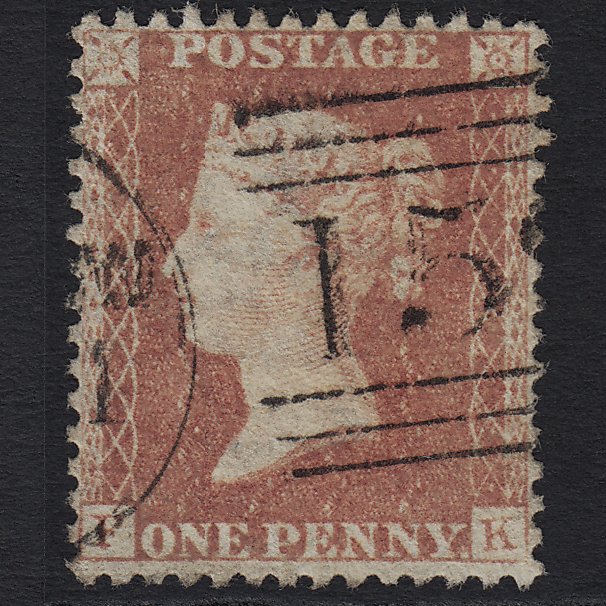 GB QV 1857 1d Rose-red (Plate 62) SG40-C10(1) FK FU Glasgow 159