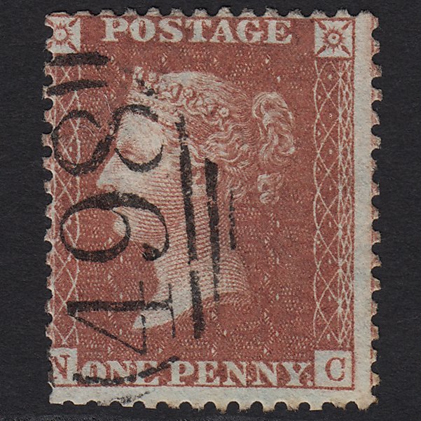 GB QV 1856 1d Red-brown (Plate 43) SG29-C8(1) NC GU Manchester 498