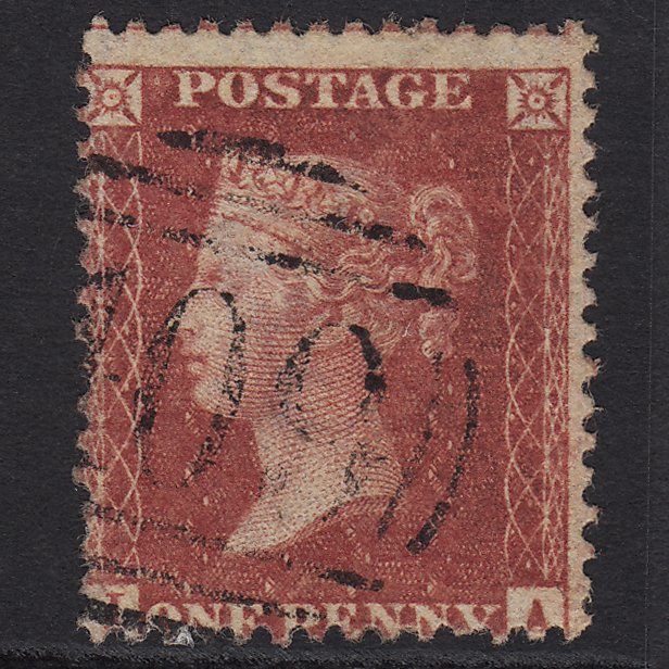 GB QV 1857 1d Rose-red (Plate 52) SG40-C10(1) IA FU Jersey 409 Misperf